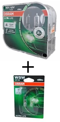 H7 OSRAM Ultra Life Extra Lifetime  2er Box 64210ULT-HCB + W5W Osram Ultra Life - Bild 1 von 3
