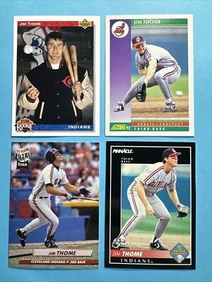 Lote (4) cartas de novato Jim Thome ~ 1992 Upper Deck, Score, Fleer Ultra, Pinnacle Foto 1 de 2