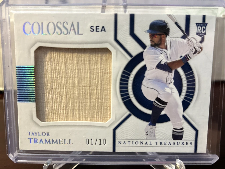 Taylor Trammell 2021 National Treasures Rookie Colossal #01/10 Silver Bat - Image 1 of 3