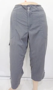 North Face 8 Gray Nylon Drawstring Mid-Calf Pants Pedal Pusher Low-Rise - Picture 1 of 5