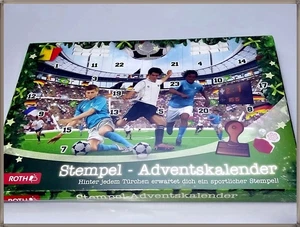 ROJO Fútbol Sello Calendario de Adviento Relleno con 24 Sellos Diferentes Cojín - Imagen 1 de 5