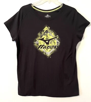 Camiseta MIZUNO Mujer Talla XL Negra Manga Corta Softbol Diamante Foto 1 de 4