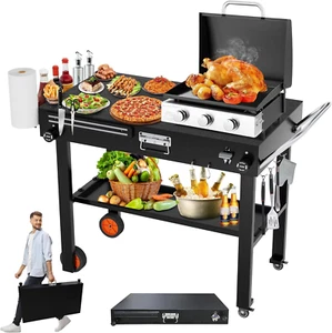 Portable Grill Table, 17”/22”Outdoor Grill Cart, Blackstone Griddle Grill Stand, - Picture 1 of 7