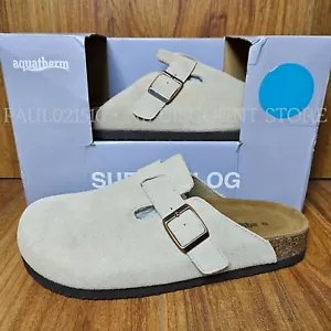 Zapatos zueco de gamuza para mujer AQUATHERM ~ topo ~ varias tallas - Imagen 1 de 5