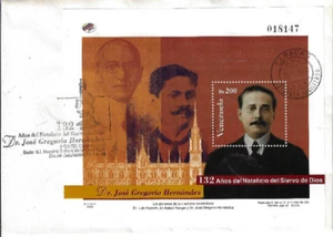 Venezuela: 1996; Scott 1544, S.S. Dr. Jose Gregorio Hernandez in FDC, EBV443 - Picture 1 of 2
