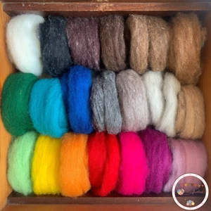 Heidifeathers® 'Rainbow Cloud' + 'Menagerie' Mix - Carded Sliver Felting Wool  - Picture 1 of 13