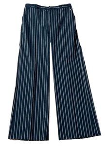 Emporio Armani Women's Black Striped Trousers - Size W28 in excellent condition - Picture 1 of 12