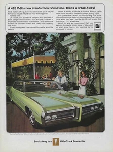1969 Pontiac Bonneville Ad 428 4 Barrel Hardtop Vintage Magazine Advertisement - Picture 1 of 3