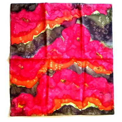 Funda de Almohada Cuadrada 100% SEDA 16" Pintada a Mano Cremallera NUEVA B Foto 1 de 4