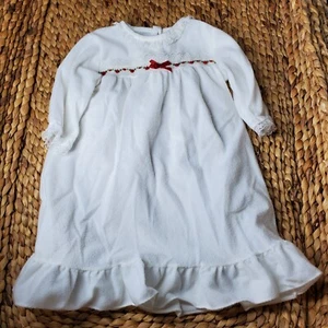 Vintage Alexis Soft White Baby Sleep Soft Gown Red Bow 13-18 lbs - Picture 1 of 7