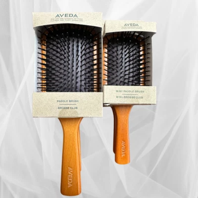 Aveda Wooden Paddle Brush Set – Regular + Mini Detangling Brushes for Salon Hair - Image 1 of 4