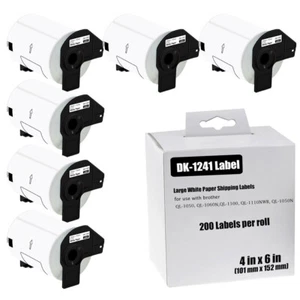 6 ROLLEN Kompatibel 4" x 6" Versandetiketten für Brother QL-1050 QL-1100 DK-1241 - Bild 1 von 12