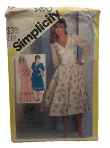 Simplicity 5490 GUNNE SAX Size 8 Dress Boho Cottage Core Prairie Sewing Pattern - Picture 1 of 4