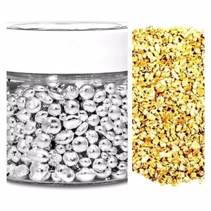 1 TROY OZ .9999+ FINE SILVER SHOT + 10 PIECE ALASKAN YUKON GOLD NUGGETS - Picture 1 of 9