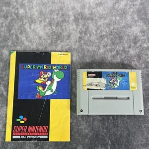 Super Mario World SNES Super Nintendo Game Cart + Manual Genuine Platformer - Picture 1 of 5
