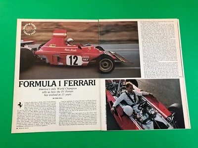 1961 1976 FERRARI 312B3 312 B3 ORIGINAL VINTAGE PRINT AD ROAD TEST 6 PAGE - Image 1 of 4