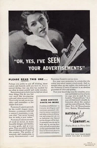 Anuncio impreso vintage 1935 National Casket Company I've Seen your Advertisement dama - Imagen 1 de 2