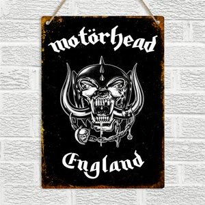 MOTORHEAD ENGLAND Vintage Retro Style Metal Tin Wall Sign Plaque Man Cave Rock - Picture 1 of 5