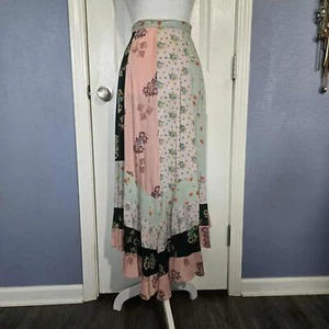 RARE VINTAGE 579 Damen 2/4 Stufen Patchwork Long Skirt Hippie Floral Cottagecore - Bild 1 von 9