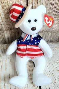 "Sam" American TY Beanie Babys Bär, mit Etikett und Schutz - KOSTENLOSER VERSAND - Bild 1 von 8