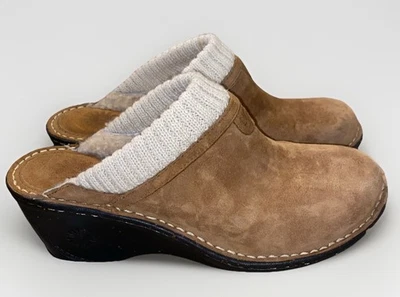 Tamancos femininos UGG Gael marrom camurça shearling forrado conhaque mulas tamanho 9 - Imagem 1 de 4