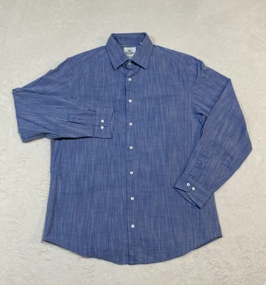 Ben Sherman на заказ Slim Fit рубашка на пуговицах синий размер 15,5 32/33 - Изображение 1 из 4