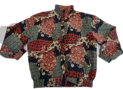 Chaqueta Fuda International Mujer PM DE COLECCIÓN 100% Seda Bombardero Diseño Floral Artístico  Foto 1 de 4