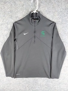 NIKE Dri-fit Michigan State Spartans Hockey Shirt 1/2 Zip Uomo S 20x26,5 Grigio - Foto 1 di 21