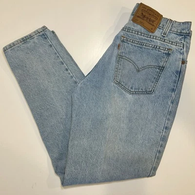 Vintage Levis 951 30x29 Jeans Womens 12 Med Light Blue Relaxed Tapered Leg 90s - Image 1 of 4