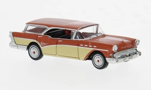 Brekina 18179 - 1/87 Brekina, Buick Secolo Caleffi, Arancione/Beige Chiaro, 1957 - Immagine 1 di 1