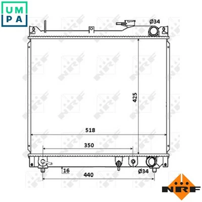 RADIATOR ENGINE COOLING 53914 FOR G16B 1.6L 4cyl - Image 1 of 4