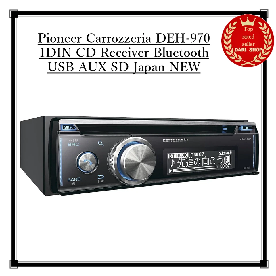 Pioneer Carrozzeria DEH-970 1DIN CD Receiver Bluetooth USB AUX SD Japan NEW - Image 1 of 4