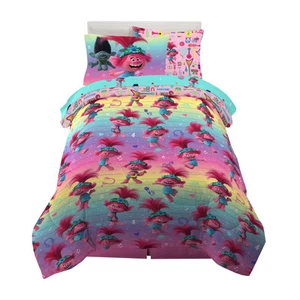 Franco Kids Bedding Trolls World Tour Twin Comforter and Sheet Set with Sham,... - Picture 1 of 5
