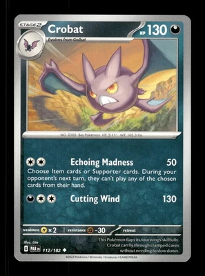 Crobat Uncommon SV04: Paradox Rift 112/182 NM Pokemon NM - Image 1 of 2