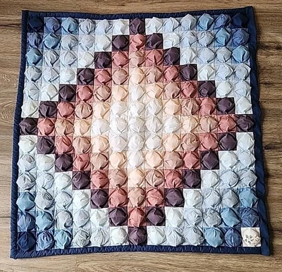 Edredom Baby Puff bolha biscoito colcha feito à mão 40 x 39 colorido - Imagem 1 de 4