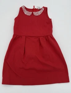 Crewcuts By J. Crew Jeweled Collar Girls Red Dress Size 8 - Picture 1 of 8