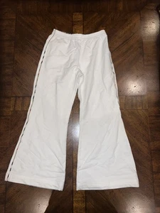 Burberry Sweatpants Girls Size 12Y White With Nova Check Plaid Trims 96% Cotton - Picture 1 of 10