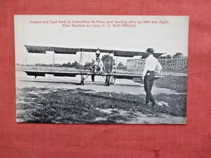 Aviator Col Paul Peck Columbia Bi Plane First Machine To Officially Carry A 2 - Picture 1 of 3