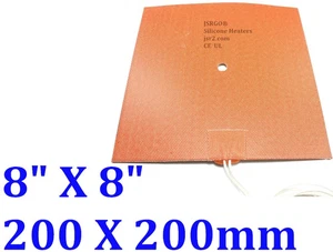 8" X 8" 200 X 200mm 200W con orificio de 10mm en el centro del calentador con adhesivos 3M - Imagen 1 de 12