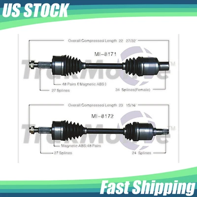 Par de eixo dianteiro CV compatível com 2005 2006-2018 Chrysler 300 2007-2015 carregador AWD - Imagem 1 de 4