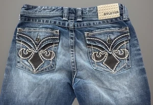 Affliction Jeans Blake Relaxed Straight Mens 33 Regular Blue Distressed Denim - Picture 1 of 8