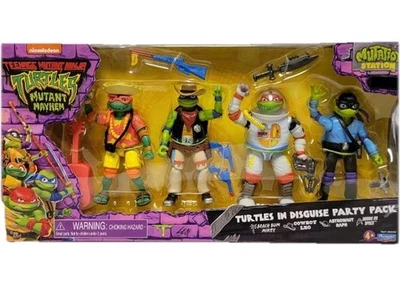 Paquete de 4 figuras TMNT Mutant Mayhem Turtles In Disguise Foto 1 de 3