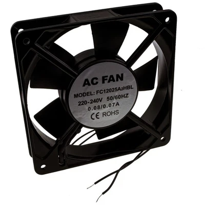 Cooling Fan Mains Powered AC 220V-240V 120mm x 12cm Ball Bearing Wall Cabinet - Image 1 of 4