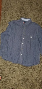 Chaps Long Sleeve Shirt Mens Blue Check Button Size XXL Easy Care  - Picture 1 of 5