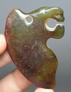6cm China Hongshan Culture Old Jade Carving Yu Pig Dragon Hatchet Amulet Pendant - Picture 1 of 5