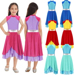 Niños Niñas Disfraz Baile Ropa Alabanza Vestido Fiesta Uniforme Figura Cuello Simulado - Imagen 1 de 48