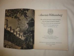America's Williamsburg;: Why and how the historic capital by Gerald Horton Bath - Picture 1 of 5