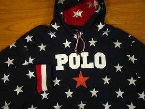 Polo Ralph Lauren Stars Stripes All Over Hoodie Sweatshirt Mens 2XL - Picture 1 of 6