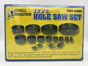 Drill Master 18 Piece Hole Saw Set 3/4”to 5” No. 94665 - New/Sealed - Picture 1 of 3