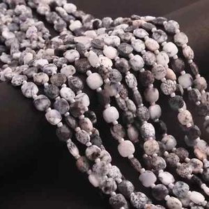 1 Long Strand Dendrite Opal Faceted Briolettes - Cushion Shape Briolettes 6mm-7m - Picture 1 of 3